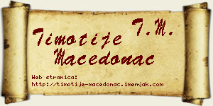 Timotije Macedonac vizit kartica